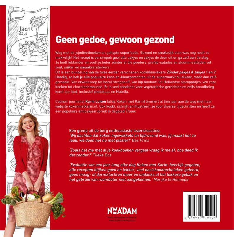 Achterkant van Het grote zonder pakjes & zakjes kookboek