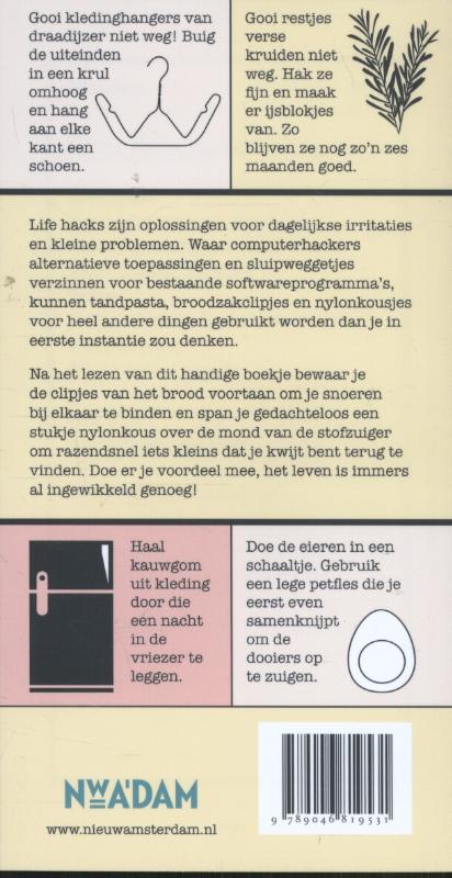 Achterkant van Life hacks