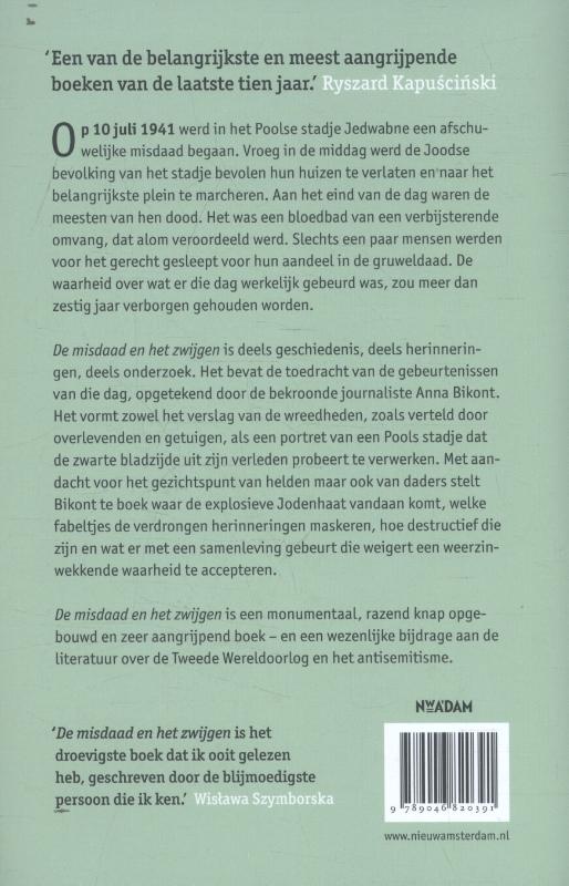 Achterkant van De misdaad en het zwijgen