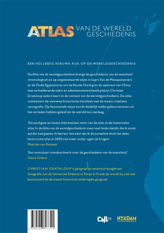Achterkant van Atlas van de wereldgeschiedenis