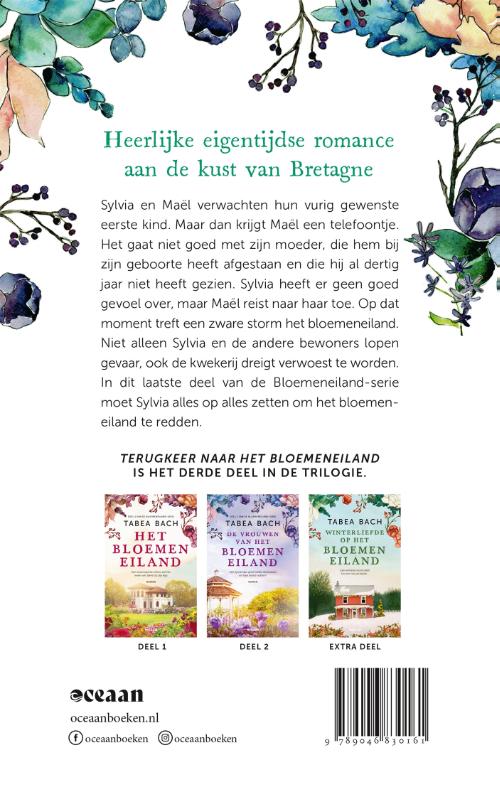Achterkant van Terugkeer naar het bloemeneiland