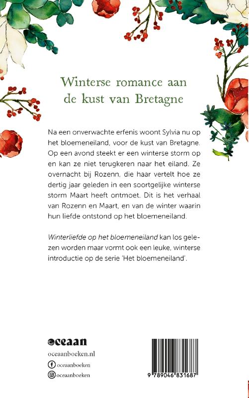 Achterkant van Winterliefde op het bloemeneiland