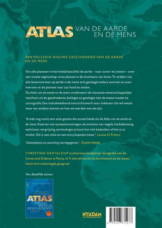 Achterkant van Atlas van de aarde en de mens