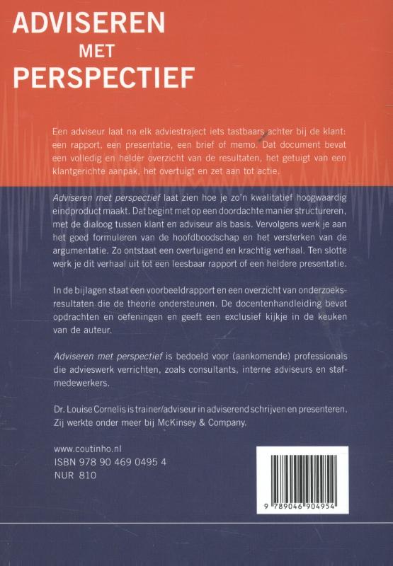 Achterkant van Adviseren met perspectief