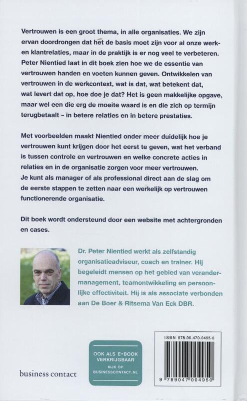 Achterkant van Werken met vertrouwen