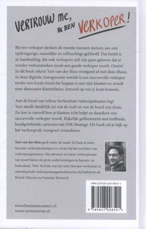 Achterkant van Vertrouw me, ik ben verkoper