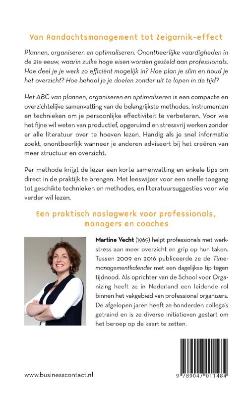 Achterkant van Het ABC van plannen, organiseren en optimaliseren