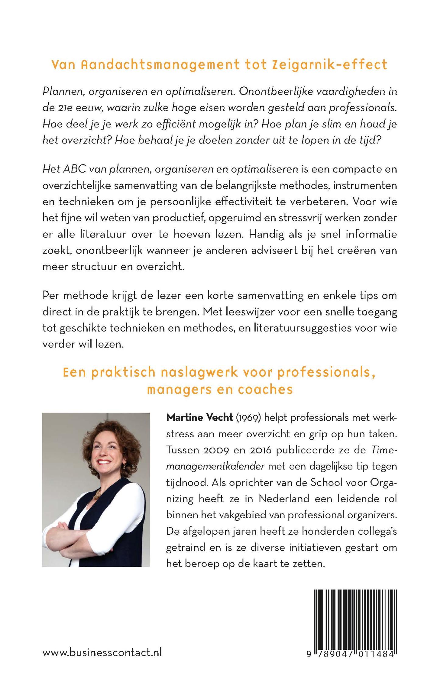 Achterkant van Het ABC van plannen, organiseren en optimaliseren
