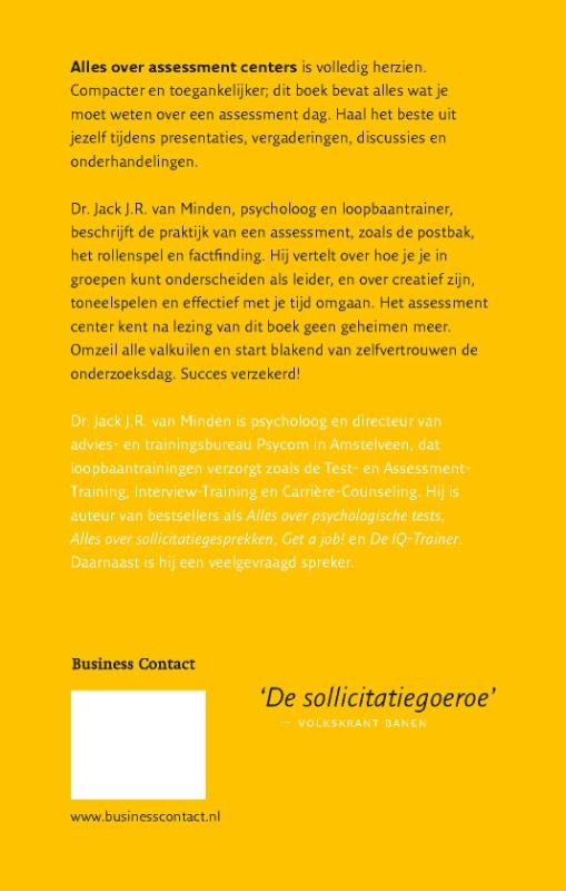 Achterkant van Alles over assessment centers