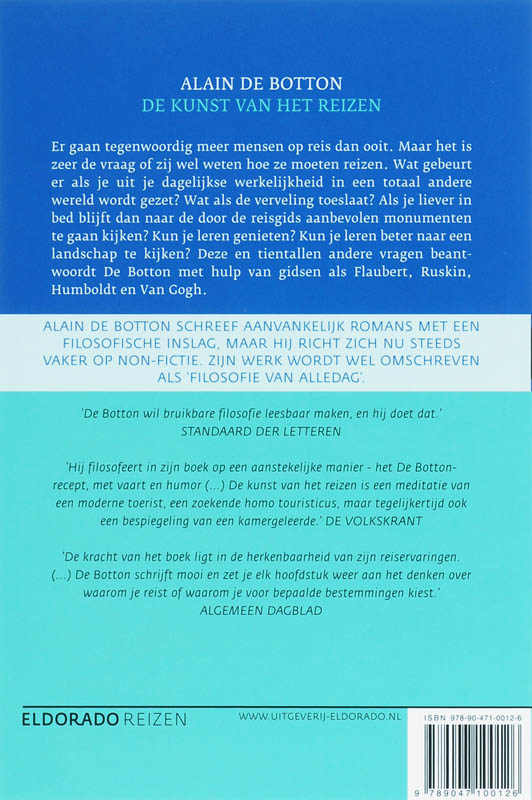 Achterkant van Kunst van het reizen