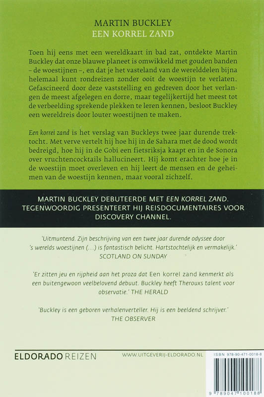 Achterkant van Een korrel zand
