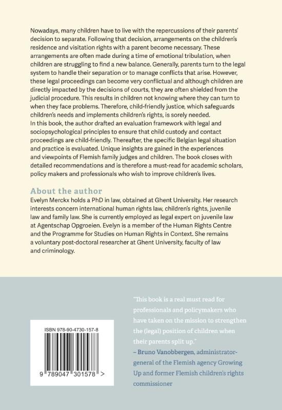 Achterkant van Child-friendly Justice in Child Custody and Contact Cases after Parental Separation