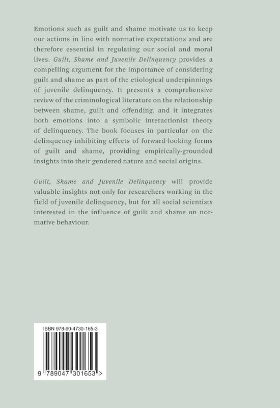 Achterkant van Guilt, Shame and Juvenile Delinquency