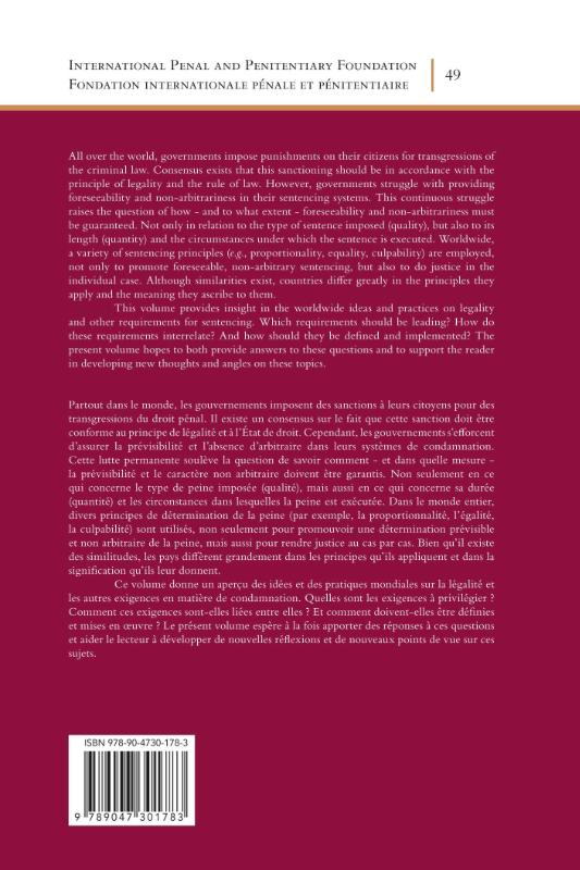 Achterkant van Legality and Other Requirements for Sentencing / Légalité et autres exigences en matière de condamnation