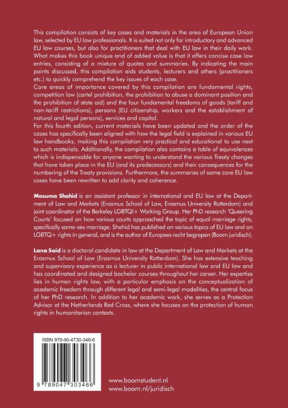 Achterkant van Cases and Materials European Union Law