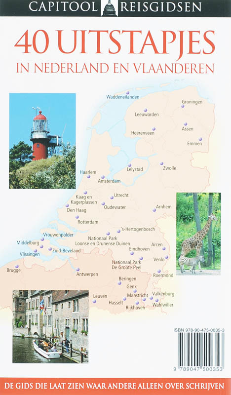 Achterkant van 40 Uitstapjes in Nederland en Vlaanderen