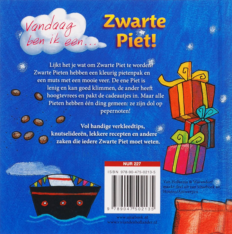 Achterkant van Vandaag ben ik een zwarte Piet