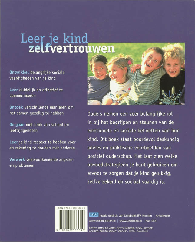 Achterkant van Leer je kind zelfvertrouwen