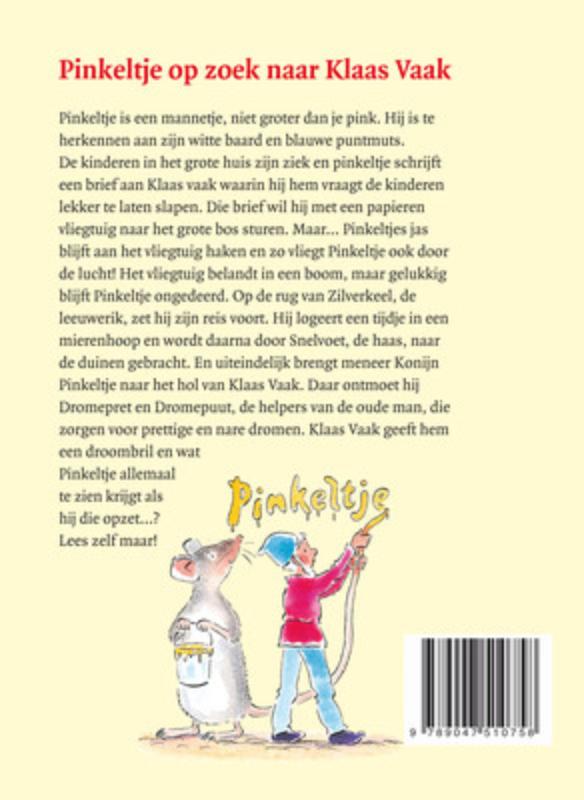 Achterkant van Pinkeltje op zoek naar Klaas Vaak