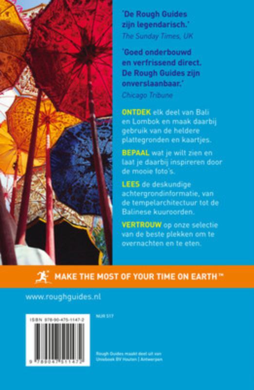 Achterkant van Rough Guide Bali & Lombok