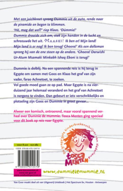 Achterkant van Dummie de mummie en de tombe van Achnetoet