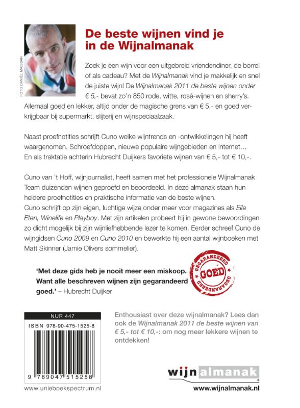 Achterkant van 2011 de beste wijnen onder de 5 euro