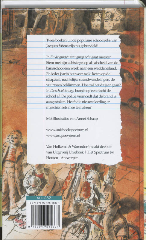 Achterkant van Groeten van groep acht & School is weg