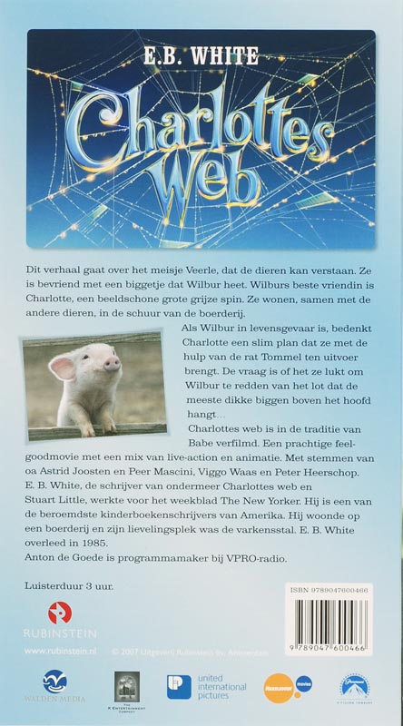 Achterkant van Charlottes Web 3 CD's