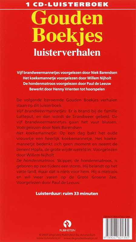 Achterkant van Gouden boekjes luisterverhalen
