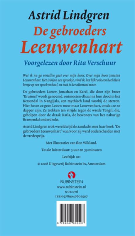 Achterkant van De gebroeders Leeuwenhart