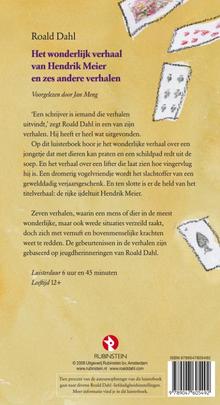 Achterkant van Het wonderlijke verhaal van Hendrik Meier