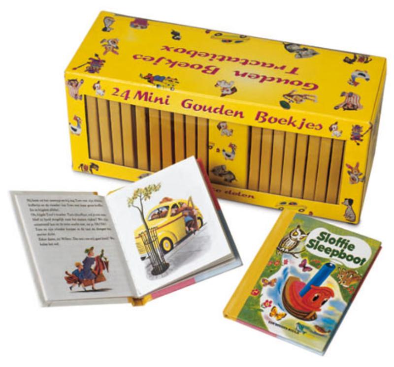 Achterkant van Gouden Boekjes jubileum traktatiebox
