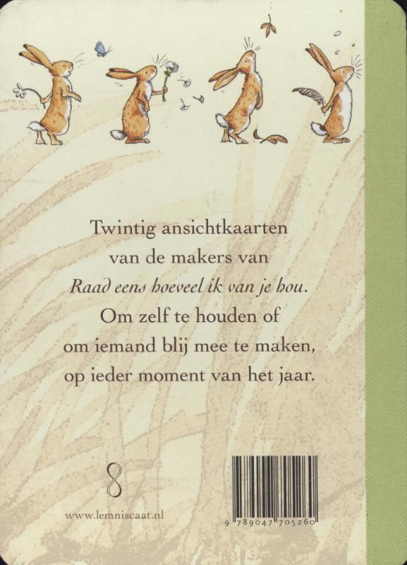 Achterkant van Raad eens hoeveel ik van je hou