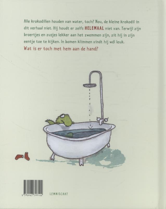 Achterkant van De krokodil die niet van water hield
