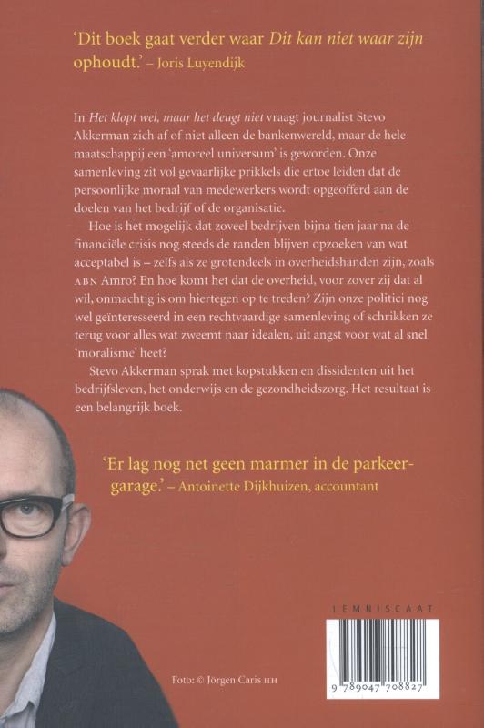 Achterkant van Het klopt wel maar het deugt niet