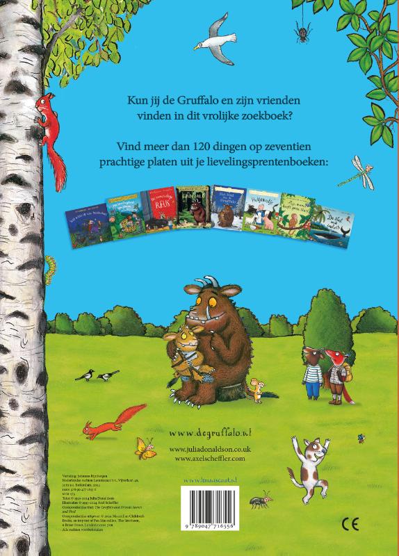Achterkant van De Gruffalo en zijn vrienden zoekboek