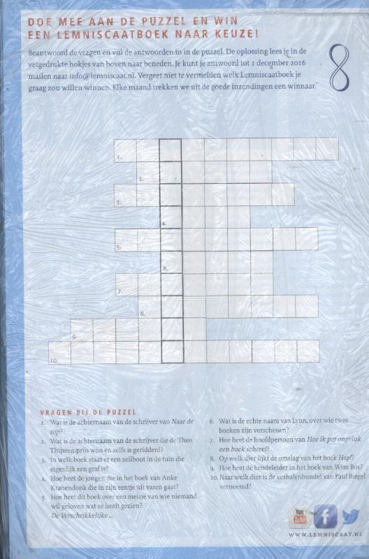 Achterkant van Lemniscaat Kinder- en Jeugdboekenfolder 2015