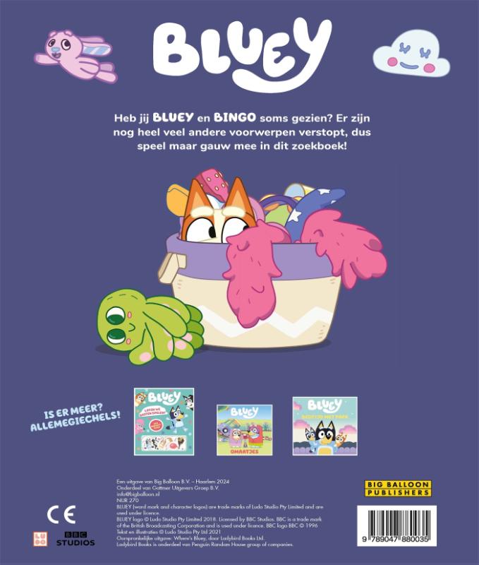 Achterkant van Waar is Bluey?