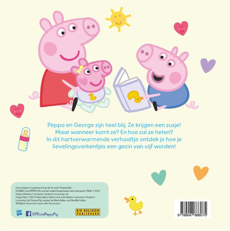 Achterkant van Peppa krijgt een zusje