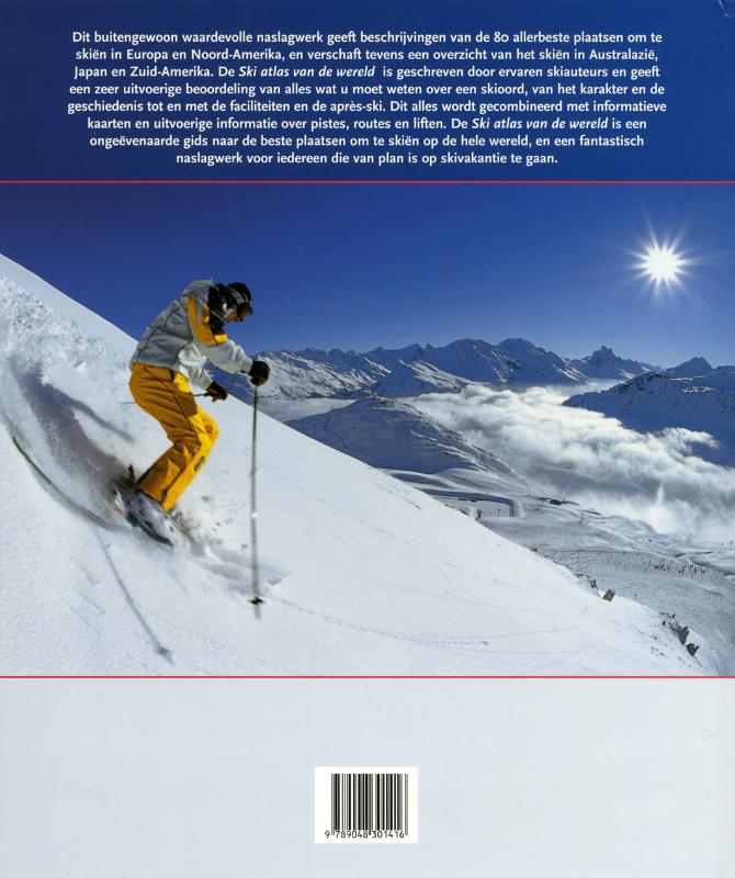 Achterkant van Ski-atlas van de wereld
