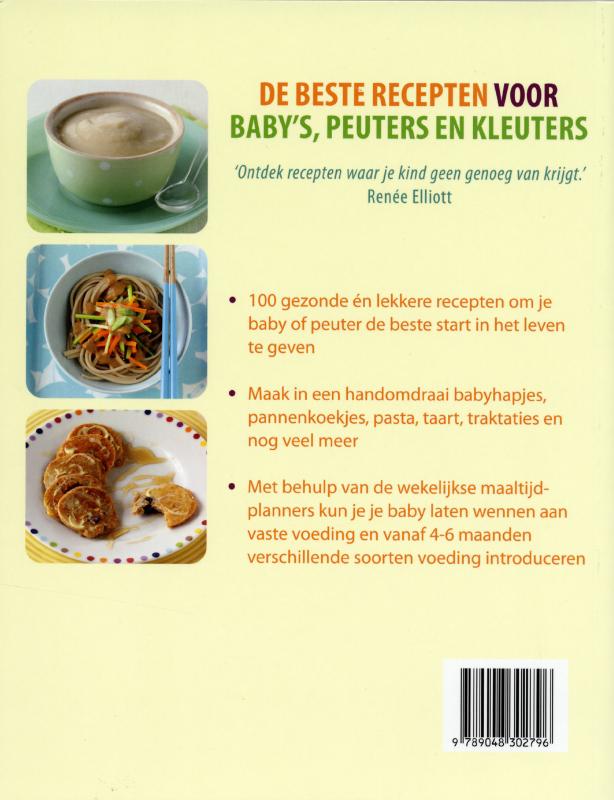 Achterkant van De beste recepten voor baby's, peuters en kleuters