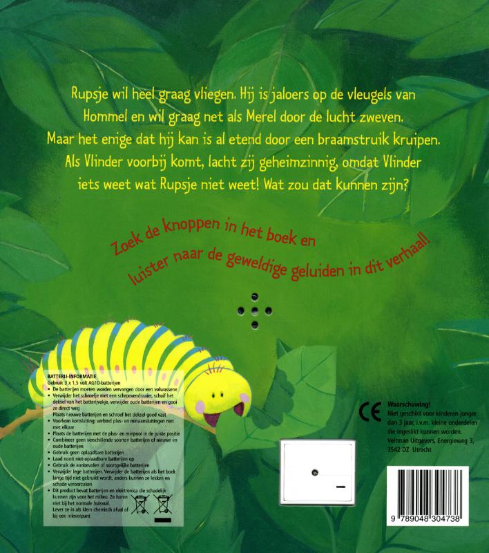 Achterkant van Het hongerige rupsje