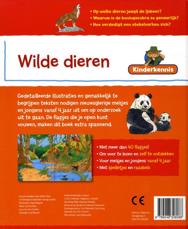 Achterkant van Kinderkennis - Wilde dieren