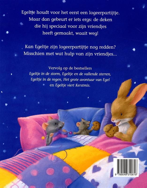 Achterkant van Egeltje en het logeerpartijtje