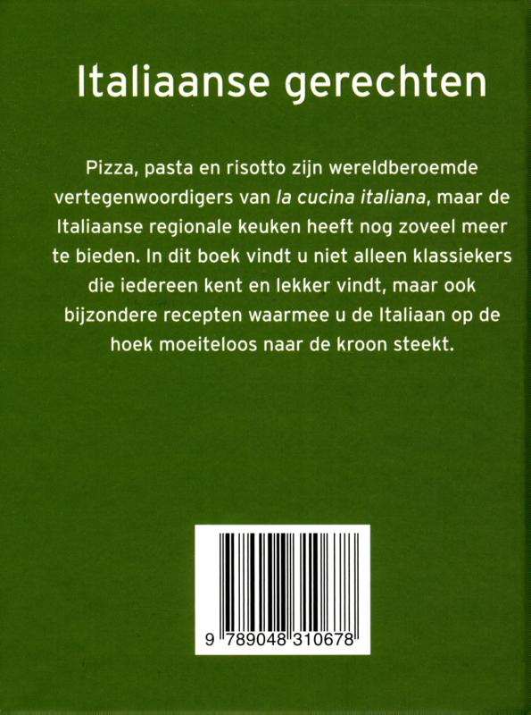 Achterkant van Italiaanse gerechten