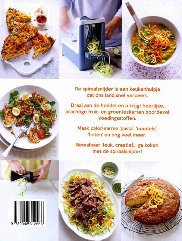 Achterkant van 80 gezonde, trendy recepten met de spiraalsnijder