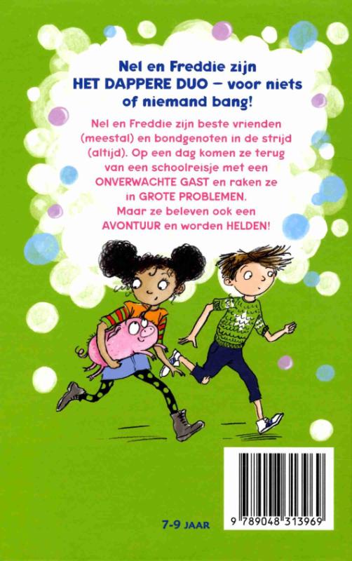 Achterkant van Het dappere duo en het ondeugende biggetje