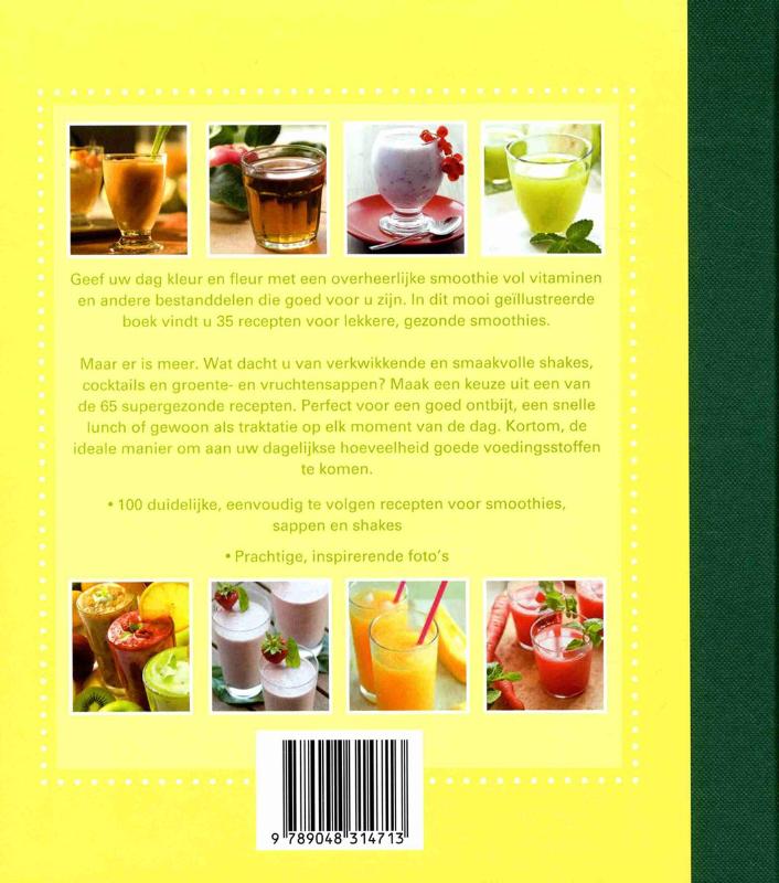 Achterkant van De enige echte smoothies, sappen en shakes