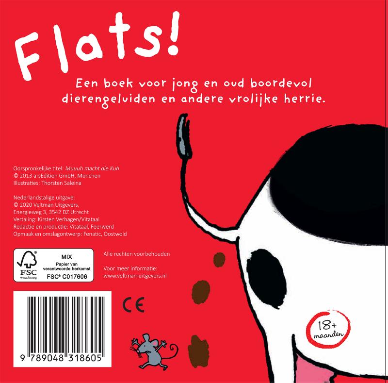 Achterkant van Mijn dierengeluidenboek: Boe doet de koe