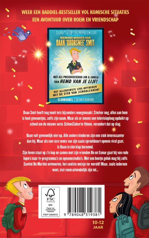Achterkant van De jongen die ineens beroemd was